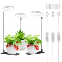 Kullsinss Grow Lights For Indoor Plants 48 Leds Full Spectrum Halo Plant Light For Indoor Plants Height Adjustable Growing Lam