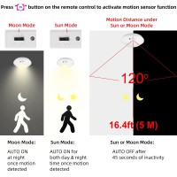 Bigmonat Motion Sensor Rechargeable Light Wireless Led Shower Ceiling Light With Remote 10 Color Changing Night Light For Show