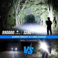 Sigoobal Flashlights High Lumens Rechargeable 990000 Lumens Bright Flashlight Powerful Flashlights With 5 Mode For Outdoor 2P