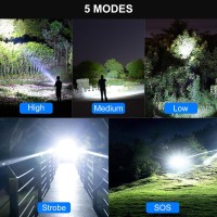 Sigoobal Flashlights High Lumens Rechargeable 990000 Lumens Bright Flashlight Powerful Flashlights With 5 Mode For Outdoor 2P