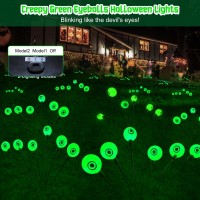 Halloween Decorations Outdoor 2Pack 12Led Scary Solar Halloween Lights Green Eyeball Firefly Lights Swaying Solar Lights Wat