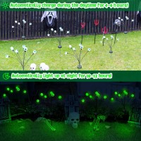 Halloween Decorations Outdoor 2Pack 12Led Scary Solar Halloween Lights Green Eyeball Firefly Lights Swaying Solar Lights Wat