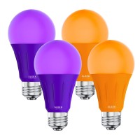 Sleeklighting Led A19 Light Bulb, 120 Volt - 3-Watt Energy Saving - Medium Base - Ul-Listed Led Bulb - Lasts More Than 20,000 Hours (Purple And Orange)