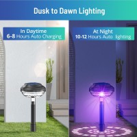 Bright Outdoor Solar Pathway Lights 6 Pack Color Changing Led Solar Lights Outdoor Waterproof Path Lights Solar Powered Garden