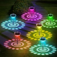 Bright Outdoor Solar Pathway Lights 6 Pack Color Changing Led Solar Lights Outdoor Waterproof Path Lights Solar Powered Garden