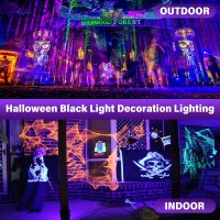 Gprk Rechargeable Black Light 395Nm Battery Powered Black Lights For Glow Party Waterproof Ultraviolet Floodlight For Halloween