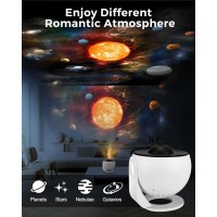 Flewken 12 In 1 Planetarium Galaxy Projector - Star Projector For Bedroom - 360 Rotating Nebula Projector Lamp,Timed Starry Voyager Night Light Projector For Kids,Home Theater,Ceiling,Room Decoration