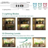 Foxgarden Grow Light Full Spectrum Aluminum Plant Light Strip For Indoor Plants 192 Led Bright Grow Lamp With Auto Onoff Time