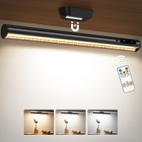 Moslumin Under Cabinet Lighting Wireless Rechargeable Magnetic Led Light Bar With Remote Battery Powered Operated Wall Strip L