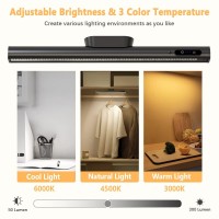 Moslumin Under Cabinet Lighting Wireless Rechargeable Magnetic Led Light Bar With Remote Battery Powered Operated Wall Strip L