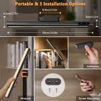 Moslumin Under Cabinet Lighting Wireless Rechargeable Magnetic Led Light Bar With Remote Battery Powered Operated Wall Strip L