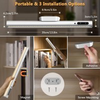 Moslumin Motion Sensor Led Light Bar Indoor Battery Powered Operated Wall Strip Lights With Remote Control Rechargeable Magnet