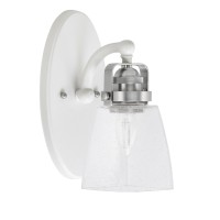 Easton 1 Light Wall Sconce Shown In White & Brushed Nickel Finish With 4.5