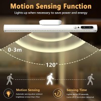 Moslumin Motion Sensor Led Light Bar Indoor Battery Powered Operated Wall Strip Lights With Remote Control Rechargeable Magnet