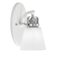 Easton 1 Light Wall Sconce Shown In White & Brushed Nickel Finish With 4.5