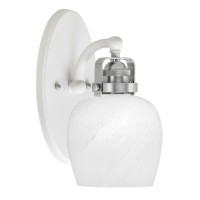 Easton 1 Light Wall Sconce Shown In White & Brushed Nickel Finish With 6