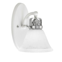 Easton 1 Light Wall Sconce Shown In White & Brushed Nickel Finish With 7