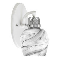 Easton 1 Light Wall Sconce Shown In White & Brushed Nickel Finish With 6