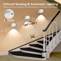 Dealgadgets Led Wall Lights 2Pcs Motion Sensor Light Indoor With Rechargeable Battery Operated Dimmable 3 Color Temperatures