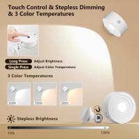 Dealgadgets Led Wall Lights 2Pcs Motion Sensor Light Indoor With Rechargeable Battery Operated Dimmable 3 Color Temperatures