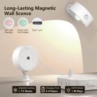 Dealgadgets Led Wall Lights 2Pcs Motion Sensor Light Indoor With Rechargeable Battery Operated Dimmable 3 Color Temperatures