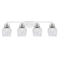 Easton 4 Light Bath Bar Shown In White & Brushed Nickel Finish With 6