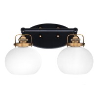 Easton 2 Light Bath Bar Shown In Matte Black & Brass Finish With 7