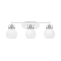 Easton 3 Light Bath Bar Shown In White & Brushed Nickel Finish With 5.75