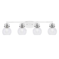 Easton 4 Light Bath Bar Shown In White & Brushed Nickel Finish With 5.75