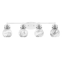 Easton 4 Light Bath Bar Shown In White & Brushed Nickel Finish With 5.75