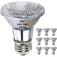 H&Z Par20 Halogen Light Bulbs, 9Pcs Par20 50W 120V Flood Light Bulbs, Dimmable, High Brightness & Cri100, E26 Medium Base, 3000K Warm White Par20 Bulb For Range Hood Light Bulbs, Recessed Light Bulbs