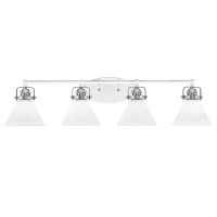 Easton 4 Light Bath Bar Shown In White & Brushed Nickel Finish With 7