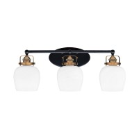 Easton 3 Light Bath Bar Shown In Matte Black & Brass Finish With 6