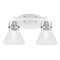 Easton 2 Light Bath Bar Shown In White & Brushed Nickel Finish With 7