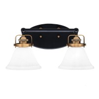 Easton 2 Light Bath Bar Shown In Matte Black & Brass Finish With 7