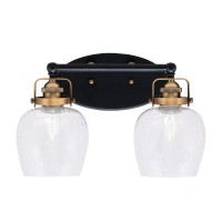 Easton 2 Light Bath Bar Shown In Matte Black & Brass Finish With 6