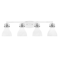 Easton 4 Light Bath Bar Shown In White & Brushed Nickel Finish With 6.25