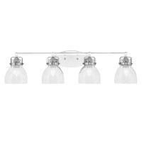 Easton 4 Light Bath Bar Shown In White & Brushed Nickel Finish With 6