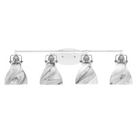 Easton 4 Light Bath Bar Shown In White & Brushed Nickel Finish With 6.25