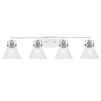 Easton 4 Light Bath Bar Shown In White & Brushed Nickel Finish With 7