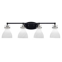 Easton 4 Light Bath Bar Shown In Matte Black & Brushed Nickel Finish With 6.25