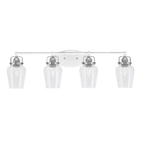 Easton 4 Light Bath Bar Shown In White & Brushed Nickel Finish With 5