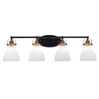 Easton 4 Light Bath Bar Shown In Matte Black & Brass Finish With 6.25