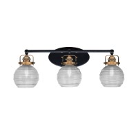 Easton 3 Light Bath Bar Shown In Matte Black & Brass Finish With 6