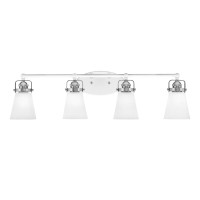 Easton 4 Light Bath Bar Shown In White & Brushed Nickel Finish With 4.5