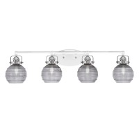 Easton 4 Light Bath Bar Shown In White & Brushed Nickel Finish With 6