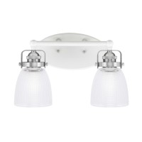 Easton 2 Light Bath Bar Shown In White & Brushed Nickel Finish With 5