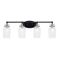 Easton 4 Light Bath Bar Shown In Matte Black & Brushed Nickel Finish With 5