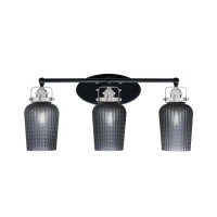 Easton 3 Light Bath Bar Shown In Matte Black & Brushed Nickel Finish With 5