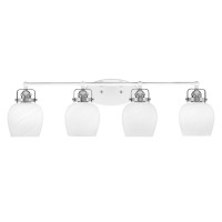 Easton 4 Light Bath Bar Shown In White & Brushed Nickel Finish With 6